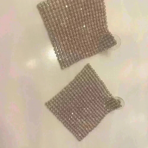 Stella & Dot Addie earrings. Rose gold mesh earrings. 2.75 inches long. - Picture 4 of 4